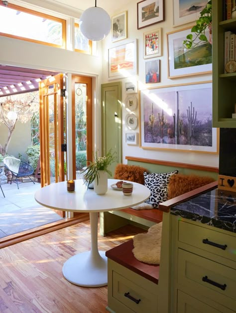 Bungalow Interior, Banquette Bench, Mini Apartments, Eames House, Houses Ideas, Craftsman Bungalow, South Pasadena, Craftsman Bungalows, Humble Abode