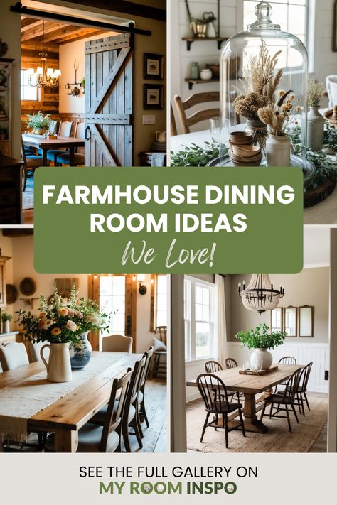 Explore 4 beautiful images showcasing 32 charming farmhouse dining room ideas that inspire coziness and style with rustic decor. Farmhouse Living Room And Dining Room, Dining Room Table Farmhouse Decor, Small Country Dining Room Ideas, Rustic Farmhouse Dining Table Decor, Rustic Dining Room Ideas Farmhouse Style, Cottage Farmhouse Dining Room, Mobile Home Dining Room Ideas, How To Decorate A Dining Room, Modern Farmhouse Dining Room Wall Decor