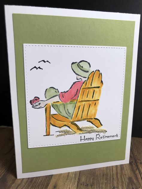 Diy Retirement Cards Watercolor, Retirement Painting Ideas, Cards For Retirement, Retirement Diy Cards, Su Retirement Card Ideas, Watercolor Retirement Card Ideas, Stampin Up Retirement Cards For Women, Retirement Watercolor Cards, Retirement Handmade Cards