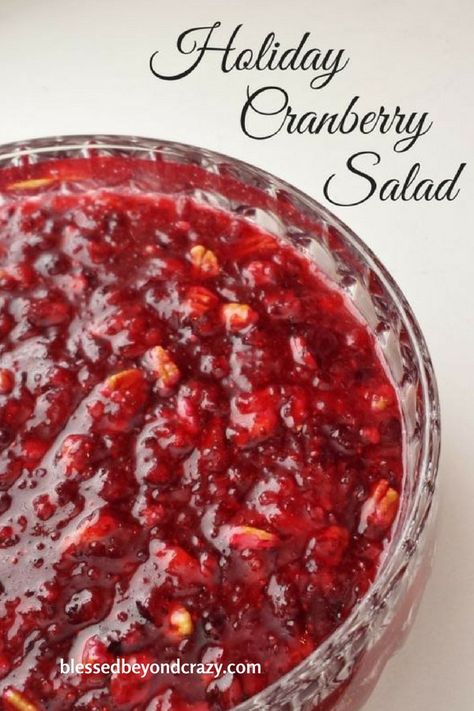 Fresh Cranberry Salad, Cranberry Jello Salad, Cranberry Salad Recipes, Congealed Salad, Cranberry Jello, Holiday Salad, Jello Salads, Cranberry Jelly, Fresh Cranberry