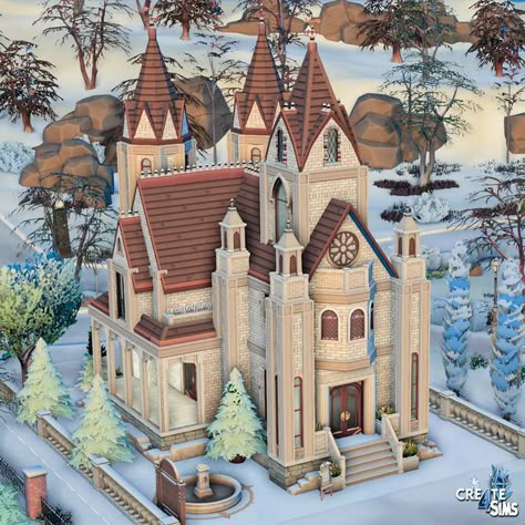 Sims 4 Chapel, Sims 4 Cathedral, Sims Builds Floor Plans, Sims 4 Castle Layout, Sims 4 Church, Castle Layout, Sims 3 Houses, The Sims 4 Lots, Small Castles