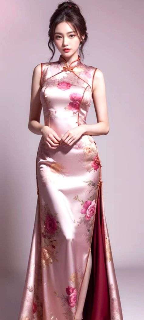 Cheongsam Pose, Qipao Photoshoot, Cheongsam Photoshoot, King Outfit, Chinese Cheongsam, Fashion 80s, Traditional Chinese Dress, Qipao Dress, China Dress