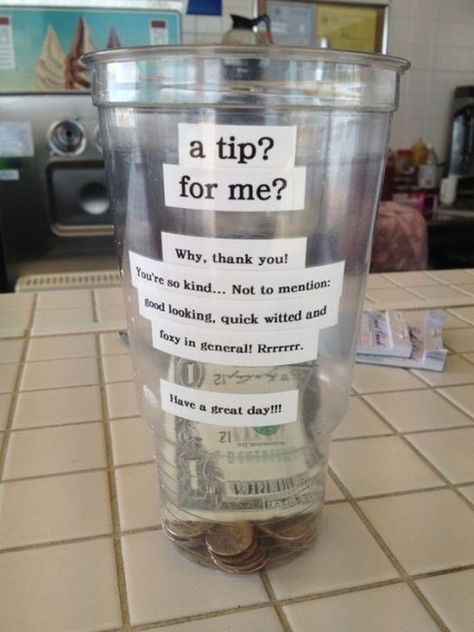 Tip Jar Sayings, Tips Jar Ideas Funny, Tip Jar Ideas, Funny Tip Jars, Jar Quotes, Quote Jar, Server Life, Bucket Ideas, Hbd Quotes