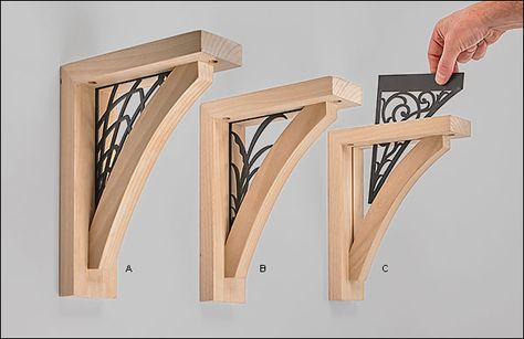 Wooden Shelf Brackets - Hardware Shelf Brackets Ideas, Wooden Shelf Brackets, Woodworking Cabinets, Intarsia Woodworking, Woodworking Toys, 3d Cnc, Woodworking Patterns, Lee Valley, Woodworking Table