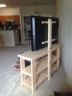 Pallet Furniture Tv Stand, Stand Tv, Diy Tv Stand, Wall Units, Easy Woodworking Projects, Cheap Diy, Pallet Furniture, Diy Wood Projects, Furniture Projects