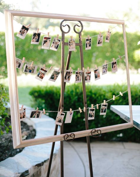 Polaroid Display Ideas Wedding, Polaroid Display Ideas, Wedding Memory Table, Polaroid Display, Memory Table Wedding, Bridal Shower Presents, Ceremony Outdoor, Dream Wedding Reception, Reception Ceremony