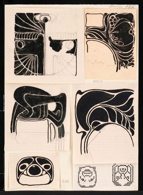 Koloman Moser, Aubrey Beardsley, Arte Peculiar, Art Nouveau Illustration, Art Nouveau Pattern, Art Nouveau Design, Arte Sketchbook, Linocut, 그림 그리기