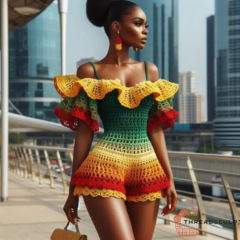 CROCHET PATTERNS AND INSPIRATION | Ultimate boho carefree vibes. ♥️♥️ #crochetfashion #summerready #crochetplaysuit #crochetlove #bohochic #crochethood #crochet… | Instagram African Crochet Patterns, Crochet Vacation Outfit, Crochet Outfit Pattern, Sunflower Granny Square Pattern, Basic Granny Square, Sunflower Granny Square, Crochet Instagram, Crochet Two Piece, Crochet Hood