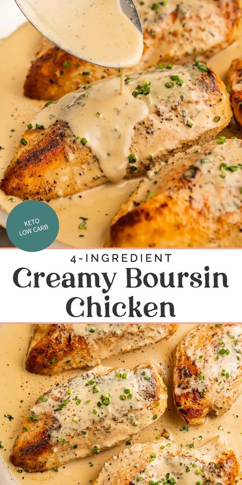 Chef Worthy Dinners, Recipes For Le Creuset Braiser, Boursin Cheese Chicken Crockpot, Boursin Cheese Risotto, One Pan Boursin Chicken, Boursin Cheese Recipes Crockpot, Boursin Cheese Chicken Recipes, Baked Boursin Chicken, Easy Company Dinner Recipes