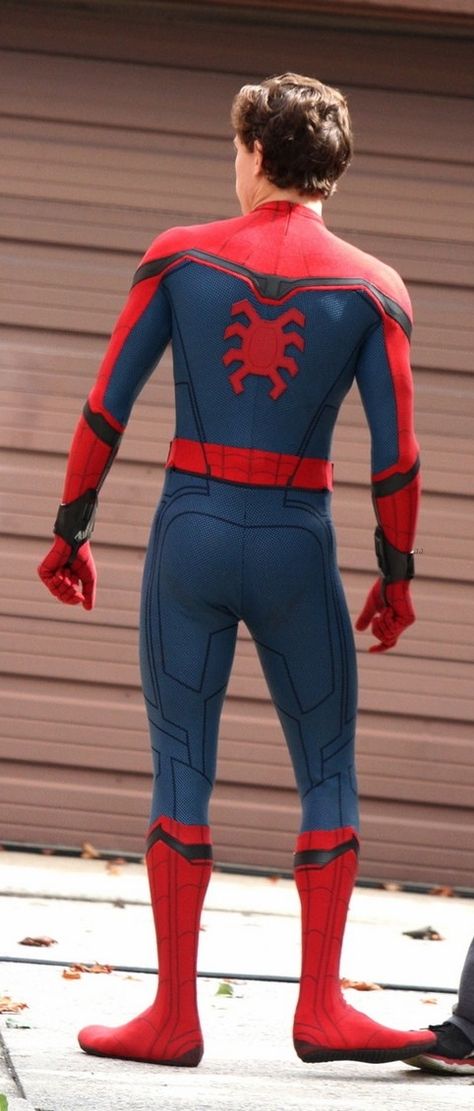 Spiderman Back, Tom Holland Halloween Costume, Spiderman Homecoming Suit, Spiderman Suit Halloween, Spider Man Last Stand Suit, Tom Holland In Spiderman Suit, Tom Holland Scared Of Spiders, Homecoming Suits, Spiderman Suits