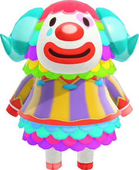 Animal Crossing Amiibo Cards, Dog Lamp, Animal Crossing Wiki, Pierrot Clown, Aries Birthday, Clown Nose, Creeped Out, Animal Crossing Characters, Animal Crossing Villagers