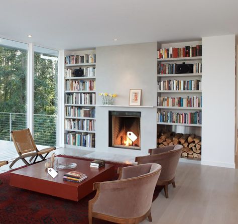 Tv Bookcase Wall Fireplace, Fireplace With Library, Fireplace With Shelving On Each Side, Fireplace Built In Bookshelves, Fireplace And Bookcases Built Ins, Bookshelf Fireplace Wall, Built In Bookcase Fireplace, Fireplace Bookshelves Built In, Fireplace And Library