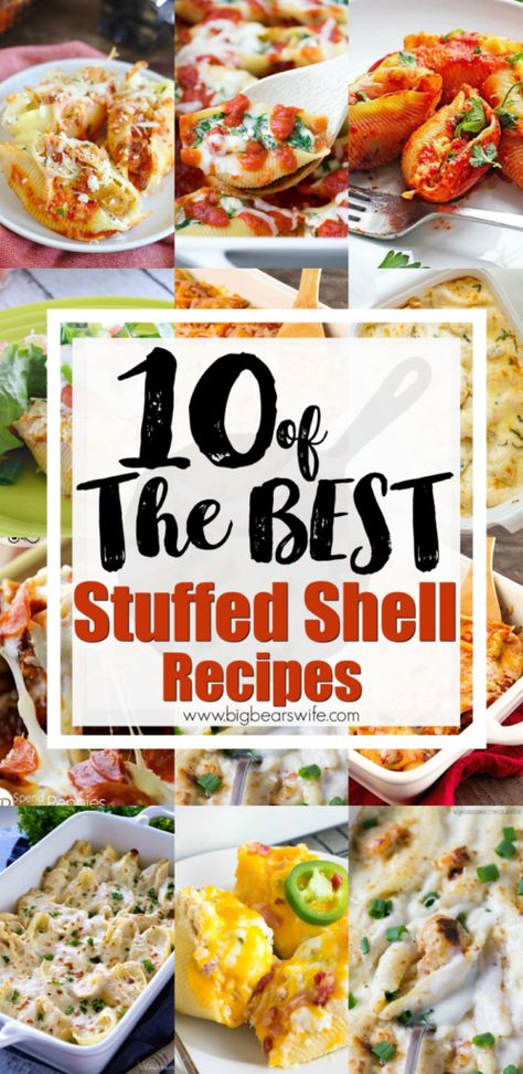 Large Shells Recipe, Stuffed Shell Recipes, Healthy Stuffed Shells, Jumbo Shell Recipes, Shell Recipes, Sausage Stuffed Shells, Stuffed Shells With Meat, Easy Stuffed Shells, Seafood Stuffed Shells