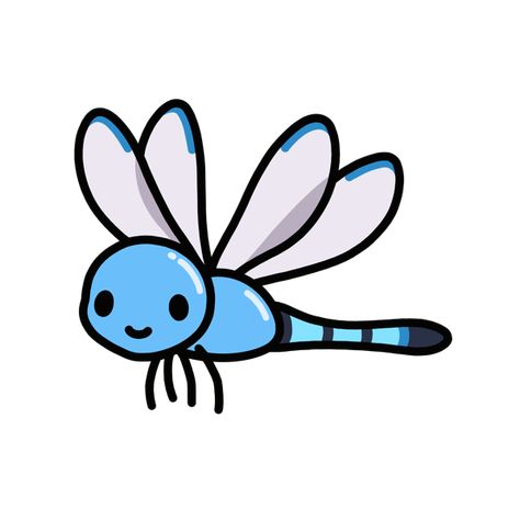 Cute dragonfly Cute Dragonfly Drawing, Dragonfly Drawing Simple, Fly Doodle, Dragonfly Cartoon, Cartoon Dragonfly, Easy Dragon Drawings, Cute Dragonfly, Dragonfly Drawing, Sticker Design Inspiration