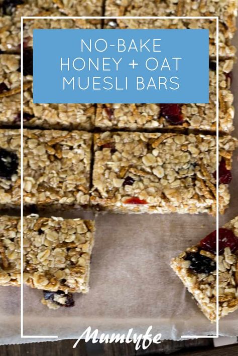 No-bake honey and oat muesli bars recipe | Mumlyfe No Bake Muesli Bars, Homemade Muesli Bars, Muesli Bar Recipe, Muesli Slice, Bars Recipes Healthy, Muesli Cereal, Ground Beef Recipes Quick, Keto Ground Beef Recipes, Muesli Recipe