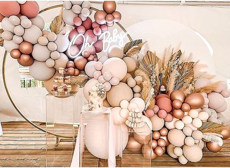 DIY Balloon Arch Garland Kit 147pcs Double-stuffed Cream Peach - Etsy Diy Balloon Arch, Sprinkles Birthday Party, Baby Shower Balloon Arch, Small Balloons, Rose Gold Balloons, Balloon Kit, Gold Baby Showers, Boho Wedding Decorations, Black Balloons