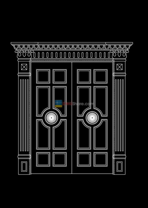 23.Autocad Wooden Door free download | Free download website of Autocad Blocks for Designer Art Deco Style Interior, Art Deco Arch, Autocad Tutorial, Hospital Architecture, Autocad Blocks, City Layout, Backyard Renovations, Wood Cladding, Door Design Interior