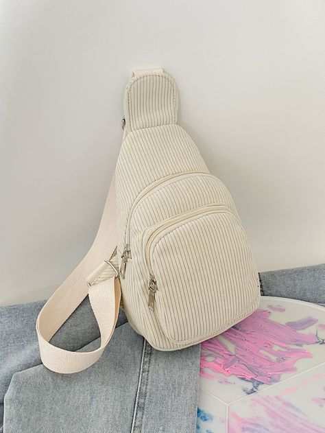 Trendy Corduroy Shoulder Bag, Daily Use Corduroy Shoulder Bag With Zipper, Corduroy Crossbody Bag, Corduroy Bags With Zipper Closure, Cute Fanny Packs, Corduroy Sling Bag, Sling Bag Women, Preppy Bags, Casual Crossbody Bag