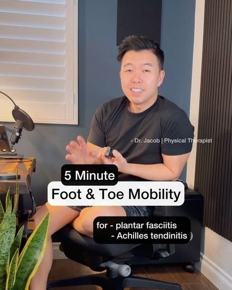 Dr. Jacob Van Den Meerendonk, PT, DPT on Instagram: "Foot and toe exercises for general foot health🦶 These are also typical exercises I give out for conditions such as plantar fasciitis, or Achilles tendinitis. We all could be working our foot and toe mobility more often, and it’s important to point out that routines like this only take 5 minutes and that’s all we really need to do to maintain healthy feet! Don’t over complicate it! Get those feet moving! #plantarfasciitis #plantarfascia Dr Jacob, Toe Exercises, Foot Exercises, Mobility Exercises, Foot Health, Physical Therapist, Body Care, Conditioner, How To Plan