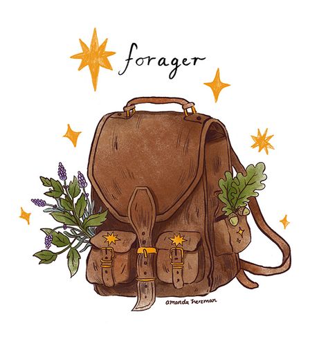 Inktober 2024 Backpack, Backpack Illustration Drawing, Adventurer Illustration, Backpack Inktober, Moodboard Drawing, Backpack Illustration, Character Props, Gouache Sketchbook, Clay Frame