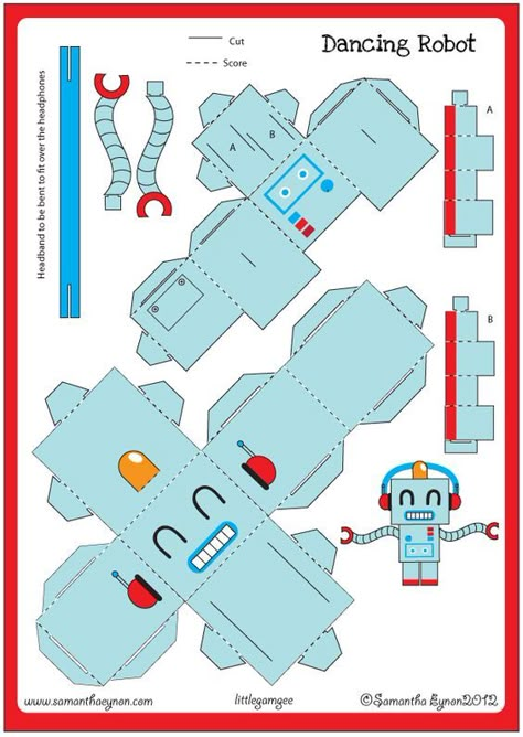 Paper Robot Template, Robot Template, Robot Papercraft, Paper Robot, Robot Craft, Robot Birthday Party, 3d Templates, Robot Theme, Robot Party