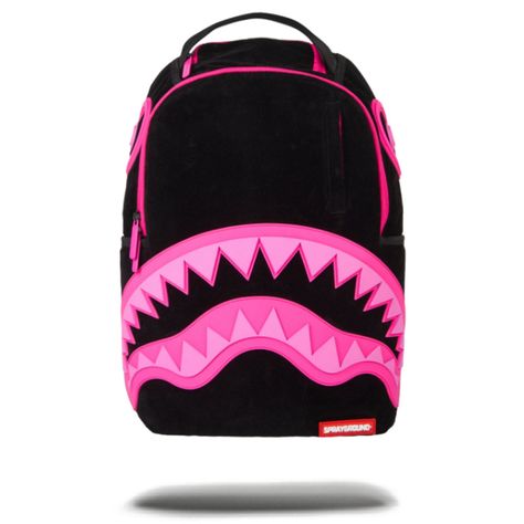 Sprayground Bite Me Backpack - Black / Pink Sprayground Backpack, Pretty Backpacks, Cute Backpacks For School, Spray Ground, Shark Backpack, Stylish School Bags, School Bag Essentials, Trendy Purses, Back To School Backpacks