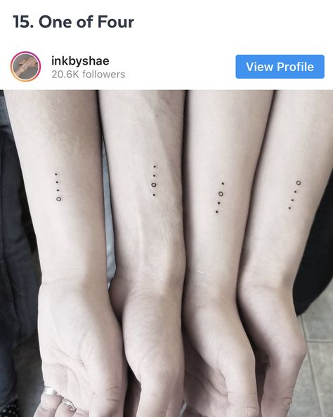 Matching Tattoos For Three Best Friends, Dot Tattoo Meaning, Group Tattoos, Sister Tattoo, Dot Tattoos, Sibling Tattoos, Three Best Friends, Nail Tattoo, Sister Tattoos