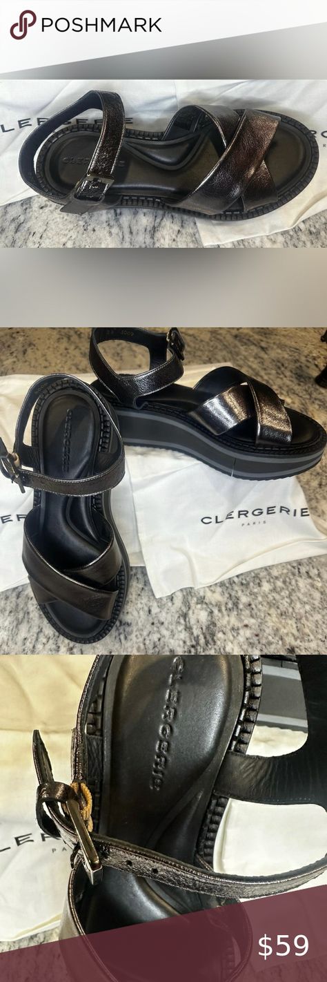 Beautiful new Clergerie Fara made in Paris women’s sandal Size 39 gunmetal color Robert Clergerie, Paris Woman, Shop My, Paris, Sandals, Best Deals, Closet, Color