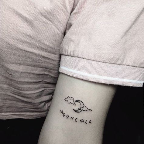 Everything Goes Tattoo Rm, Moonchild Tattoo Rm, Bts Army Tattoo Ideas, Bts Army Tattoo, Namjoon Moonchild, Army Tattoo Ideas, Moonchild Tattoo, Bts Inspired Tattoos, Moon Child Tattoo