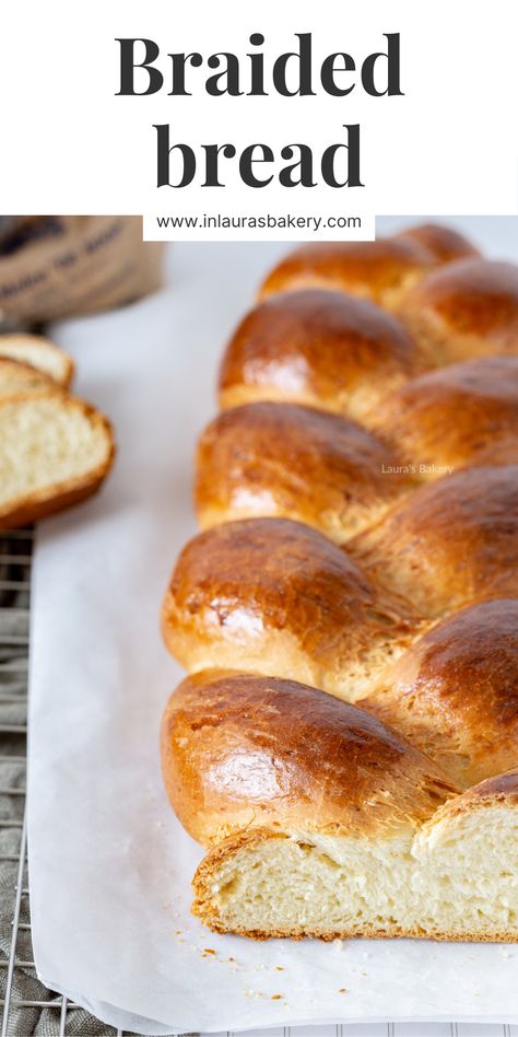 Braided bread Braided Dough Recipes, Braiding Bread, Easy Bread Dough, Braided Bread Recipe, Greek Yogurt Bread, Bread Braid, Butter Bread Recipe, Easter Baking Recipes, Almond Paste Recipes