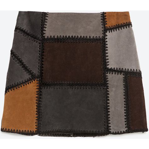 Zara Patchwork Leather Mini Skirt (3.980 RUB) found on Polyvore featuring women's fashion, skirts, mini skirts, bottoms, zara, dark grey, real leather skirt, short leather skirt, mini skirt and short skirts Skirts Leather, Short Leather Skirt, Patchwork Skirts, Real Leather Skirt, Winter Style Guide, Skirt Patchwork, Short Leather Skirts, Leather Miniskirt, Zara Skirt