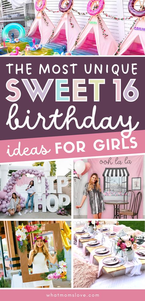 Unique Sweet 16 Party Ideas to celebrate your 16th birthday! Inspiration for party themes, decorations, dresses and more! #sweet16 Simple Sweet 16 Decorations, Easy Sweet 16 Party Ideas, Sweet 16 Surprise Ideas, Who To Invite To Birthday Party, Best Sweet 16 Party Ideas, Sweet 16 Party Decorations Ideas At Home, Inexpensive Sweet 16 Party Ideas, Unique Sweet 16 Party Ideas, Things To Do For 16th Birthday Ideas