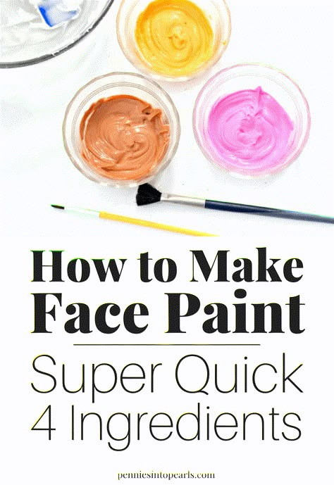 Face Paint Recipe, Diy Face Paint, Mime Face Paint, Homemade Face Paints, White Face Paint, Homemade Paint, Face Painting Easy, Kids Face Paint, Simple Face