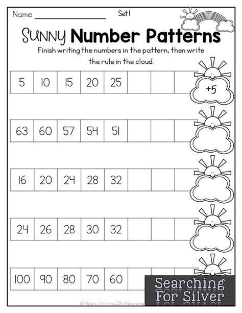 Number Pattern Activities, Number Patterns Worksheets, Grade 2 Worksheets, Pattern Worksheets For Kindergarten, 2nd Grade Learning, Math Grade 1, Worksheets For Grade 1, Fun Math Worksheets, Maths Worksheet