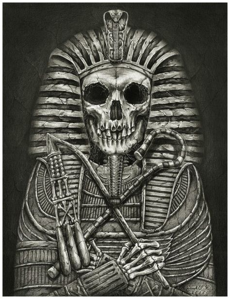 Egyptian Underworld Tattoo, Egyptian Mummy Tattoo, Egyptian King Tattoo, Gothic Egyptian Tattoo, Scary Egyptian Tattoo, Realism Egyptian Tattoo, Ancient Egypt Crafts, Egyptian Drawings, Anubis Tattoo