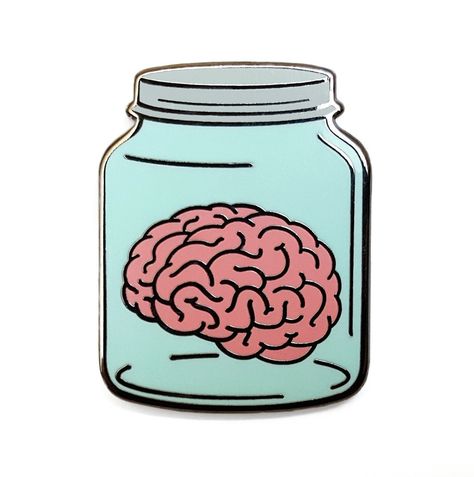 Amazon.com : Brain in a Jar Lapel Pin : Everything Else Brain In A Jar, Brain Tattoo, Brain Art, Enamel Lapel Pin, In A Jar, Story Instagram, Cute Pins, Cool Stickers, Aesthetic Stickers