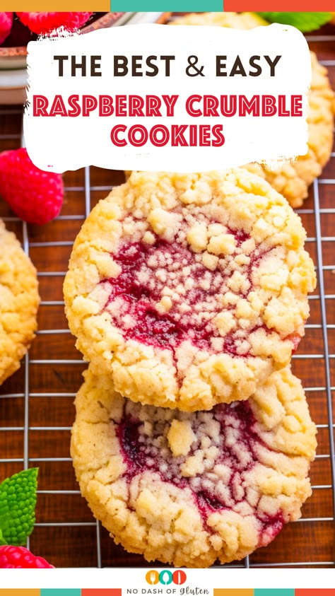 Discover the enchantment of homemade Raspberry Crumble Cookies—buttery, crumbly perfection meets a burst of sweet raspberry jam. Perfect for cozy evenings and joyful gatherings. Dive into the recipe now and sprinkle some magic in your kitchen! Easy Raspberry Crumble Cookies, Raspberry Crumb Cookies, Baking With Raspberry Jam, Jam Crumble Cookies, Raspberry Fingerprint Cookies, Rasberry Cookies Christmas, Raspberry Jam Desserts Simple, Raspberry Crumble Cookies Recipe, Fresh Raspberry Cookies