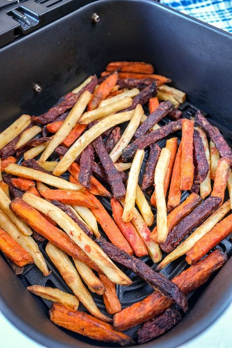 Want to make frozen veggie fries in the air fryer? Ready and crispy in minutes, these colorful fries make the perfect snack or side dish! Vegetable Fries, Fries In Air Fryer, Fries In The Air Fryer, Parsnip Fries, Veggie Fries, Crispy Fry, Root Vegetable, Frozen Veggies, Fried Vegetables