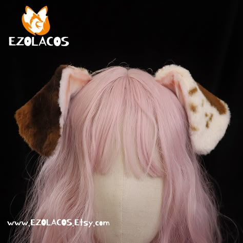 ❤️❤️ We insist on original design and high quality raw materials and fine workmanship as our goal! ❤️❤️Making tools: Pen, scissors, hair shaver, sewing machine, airbrush, hot glue, comb, pliers,etc. ❤️❤️Every ear is made of high quality faux fur which is fixed on the metal frame,and ears' inner is iron thread,so the headband is freely adjustable Dimension:From hair band to ear tip about 5.4 Inches（13.5 cm）. Shipment:Freight Free Preparing time:1-2 weeks Transit time:2 weeks Upgrade shipping:1 we Diy Puppy Ears, Dog Ear Reference, Kemonomimi Ears And Tail, Dog Ears And Tail, Puppy Ears And Tail, Dog Ear Headband, Puppy Ears Headband, Goal Making, Puppy Ears