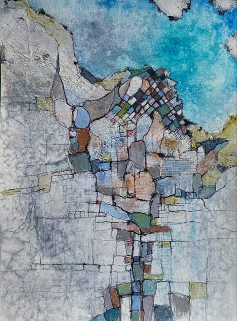 Abstract Map Art, Painting On Maps, Art With Maps, Watercolor City Map, Cartography Art, Map Collage, Abstract Painting Acrylic Modern, Map Artwork, Gcse Art Sketchbook