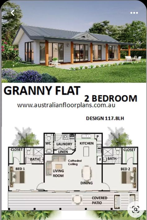 Small Cottage House Plans, Small Cottage Homes, Cottage Floor Plans, 2 Bedroom House Plans, Small House Floor Plans, Tiny House Floor Plans, 2 Bedroom House, Bedroom Floor, Cottage Plan