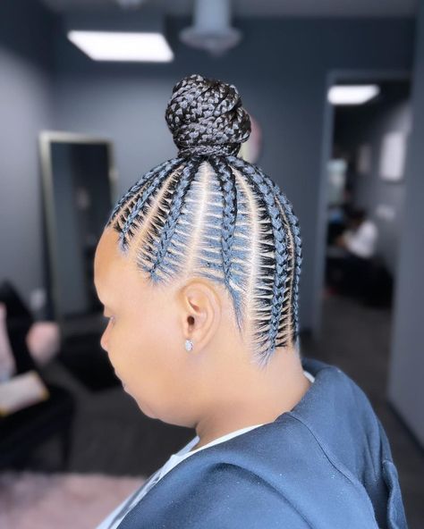 Stitch Braids With Bun, Corn Rolls Braids, High Bun Braid, Cornrows Ponytail, S Braids, Natural Hair Videos Tutorials, Practical Hairstyles, Iconic Hairstyles, Black Relationship