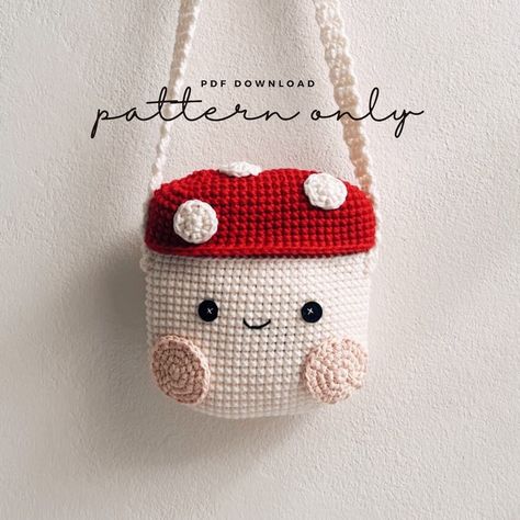 Pdf Pattern Fuji Instax Case The Mushroom for mini 90 70 - Etsy France Polaroid Camera Bag, Camera Bag Pattern, Bag Pattern Crochet, Fuji Instax, Photo Polaroid, Polaroid Camera, The Mushroom, Dk Yarn, Instax Mini