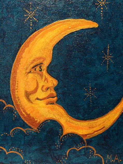 Vintage Moon, Moon Drawing, Moon Painting, Celestial Art, On The Moon, Hippie Art, Moon Art, Art Deco Ring, Art Sketchbook