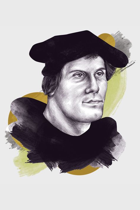 Illustration by Paul Ryding (@pryding) of Martin Luther featured in the November 2020 issue of Peer Magazine. Martin Luther Reformation, Protestant Reformation, The Salvation Army, Salvation Army, Martin Luther, Illustration Art, Illustrations, Magazine, Art