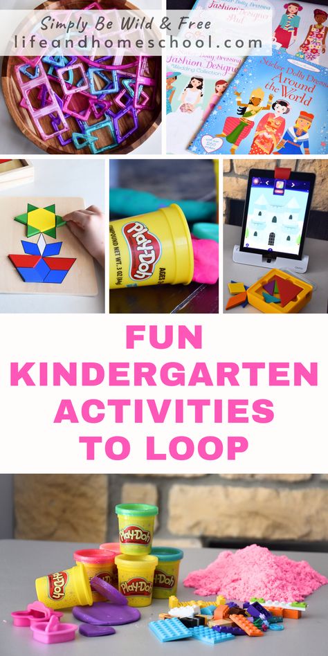 Awesome independent activities for kindergarteners! Homeschool Loop Schedule, Activities For Kindergarteners, Fun Kindergarten Activities, Loop Schedule, Independent Learning Activities, Minimalist Homeschool, Homeschooling Kindergarten, Kindergarten Homeschool Curriculum, Homeschool Preschool Curriculum