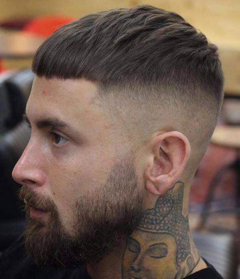 High And Tight Cut With Textured Top Barba Hipster, Mushroom Haircut, High Fade Haircut, Crop Haircut, Crop Hair, Faded Hair, Men Haircut Styles, Cool Hairstyles For Men, High Fade