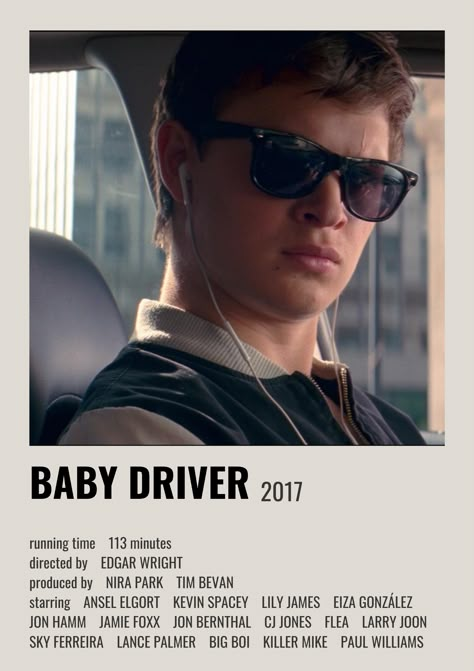 Vintage Film Posters Classic Movies, Baby Driver Aesthetic, Baby Driver Movie, Baby Driver Poster, Classic Film Posters, Polaroid Movie Poster, Classic Films Posters, Most Paused Movie Scenes, Movie Card