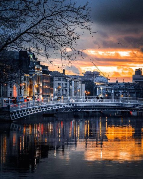 E-Dublin on Instagram: “Um dos cartões postais da capital irlandesa ⠀⠀⠀ �📍 Ha'Penny Bridge, Dublin 📷 by @niallmck (follow for more)⁠⠀⠀ ⠀⠀⠀ ⁣#repost #Intercambio…” Watercolour Art, Dublin Ireland, Study Abroad, Golden Hour, Dublin, New York Skyline, Watercolor Art, Penny, Bridge