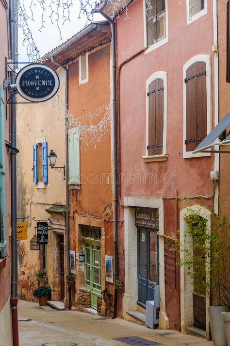 Colorful Streets in Roussillon, Provence, France Editorial Stock Image - Image of rustic, building: 73607329 Rustic Building, Provence France, Provence, Editorial, Stock Images, France, Road, Architecture, Building